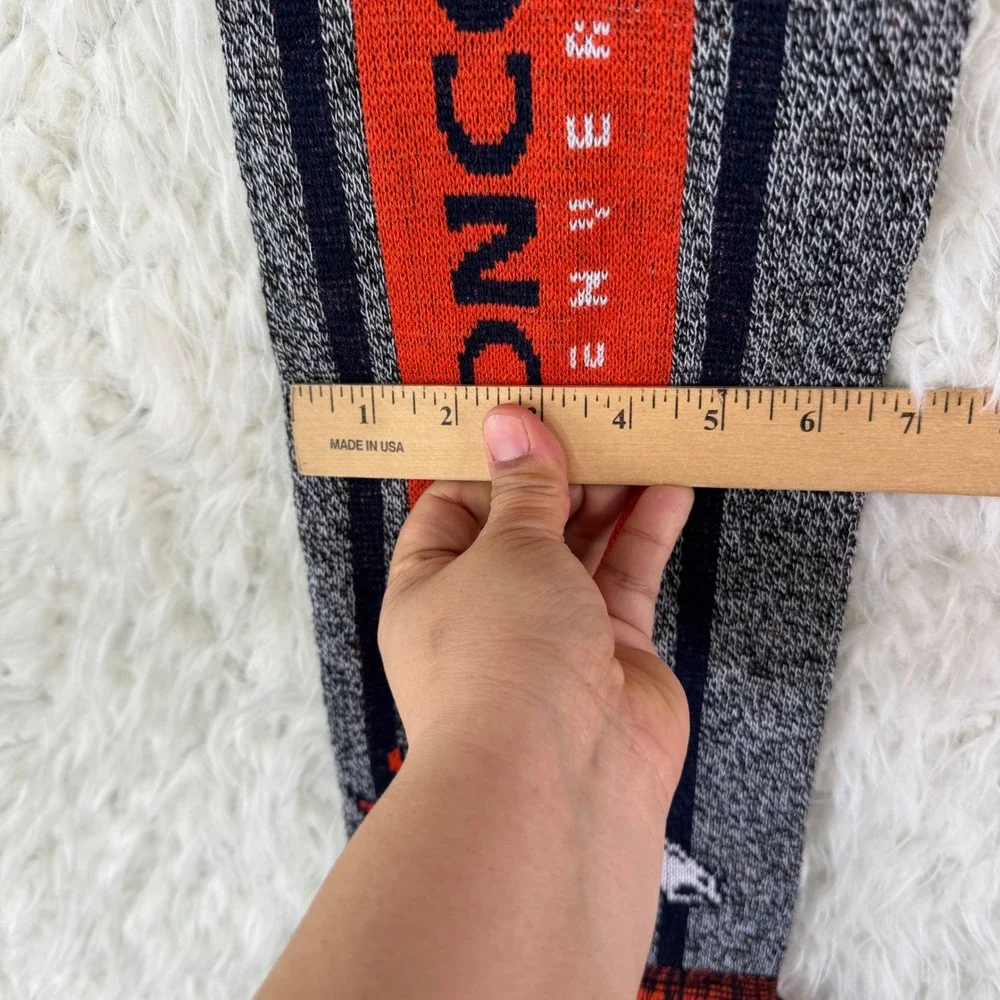 Denver Broncos NFL FOCO Knit Scarf‎ Orange Navy Blue Gray Fringed 7x62